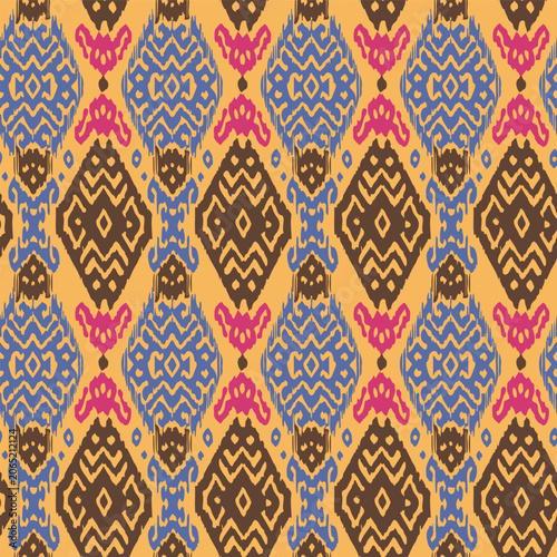 Geometric Seamless Pattern with Diamond Shapes in Bright Colors