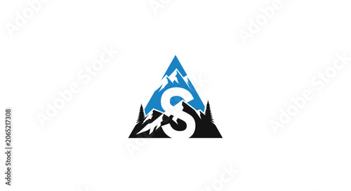 Abstract mountain icon letter s logo design for business branding