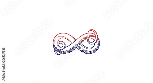 Abstract octopus infinity symbol illustration on white background