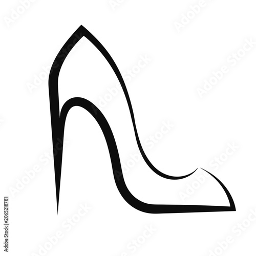 Fashion Pump Vector Line Art