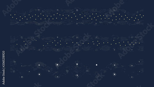 Canvas Print Fluid wave formations dark blue vector pattern with scattered dots