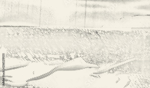 Aged newspaper halftone abstract dotted background and texture