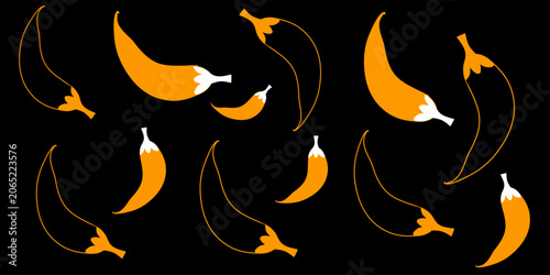 Tableau sur toile A collection of random chili illustrations