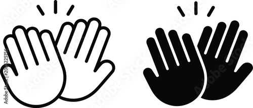 Fotografía High Five Icon Series in Black Vector Illustration for Teamwork, Celebration, an