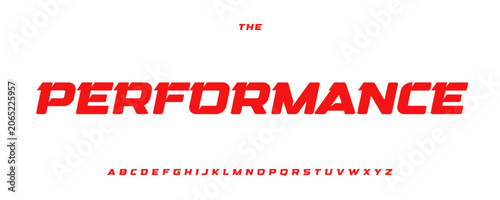 Garage service font, bold italic letters, dynamic alphabet for car racing logo and headline, automotive typography, sport game design. Vector typographic design.