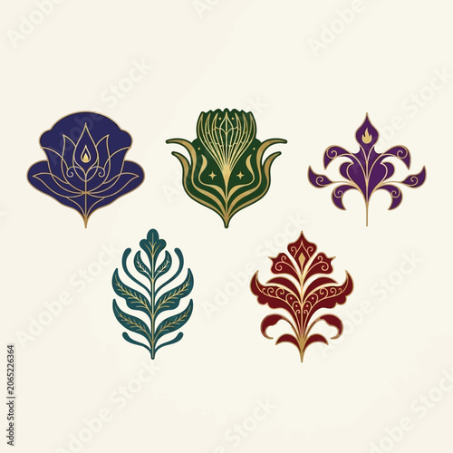 Quadro em tela Vibrant floral patterns unfold in an illustrative recreation.