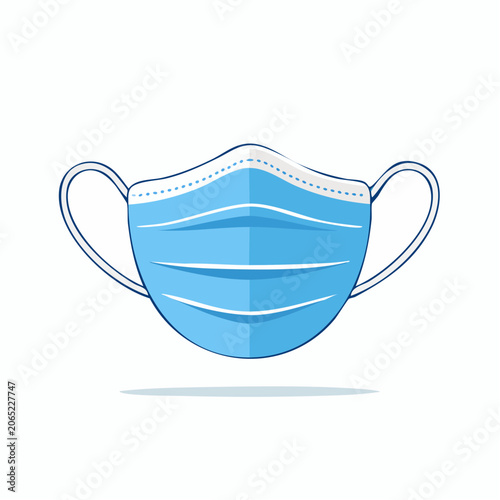 Blue Medical Face Mask Illustration