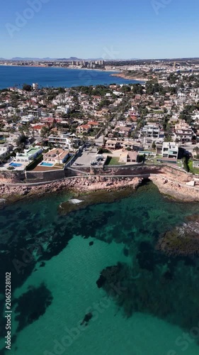 Aerial View of Mediterranean Coastal Residential Area in Spain
