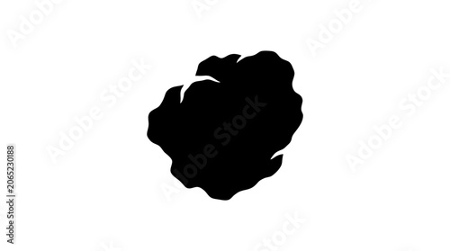 Crumpled paper ball or rock silhouette icon.