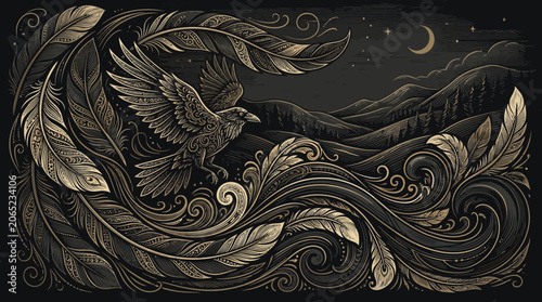 Mythical Dragon Unleashes Fiery Breath Above Crashing Ocean Waves and Ancient Pagoda Scene
