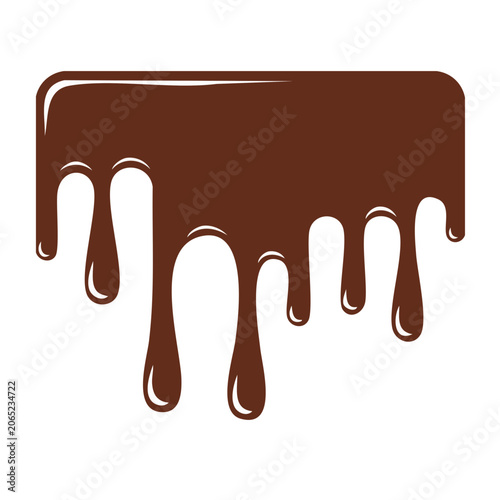 Flat icon of chocolate drizzle on transparent background