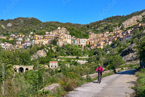 Active senior woman riding ...
