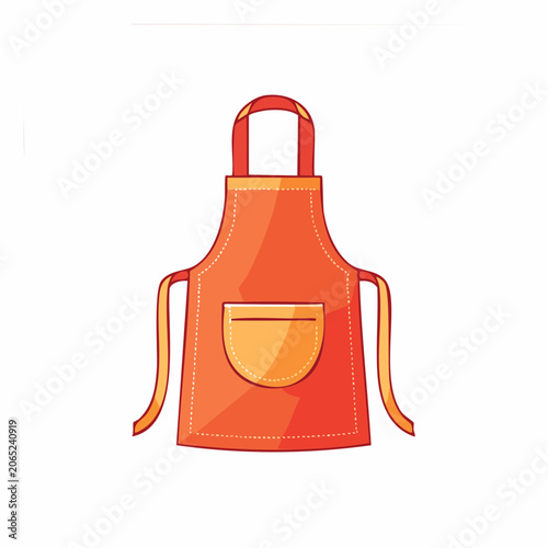 Orange Apron with Pocket Illustration