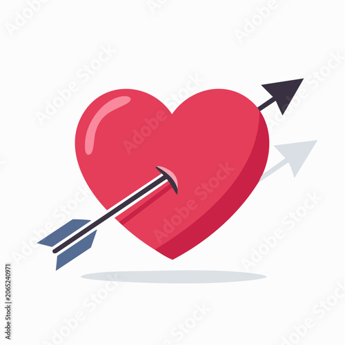 Red Heart Pierced by Arrow