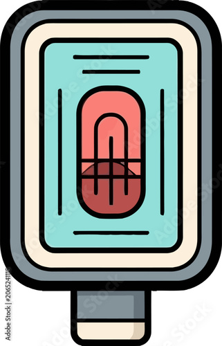 Smartphone battery icon on screen.