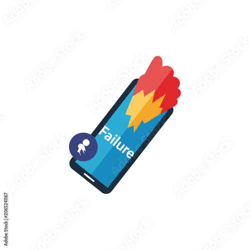Smartphone with Failure Error Message.