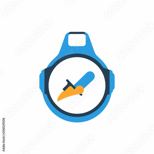 Smartwatch with colorful pencil icon.