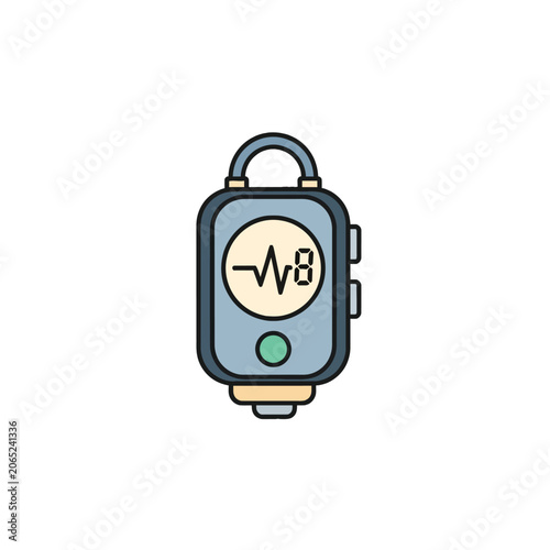 Smartwatch with heart rate monitor display.