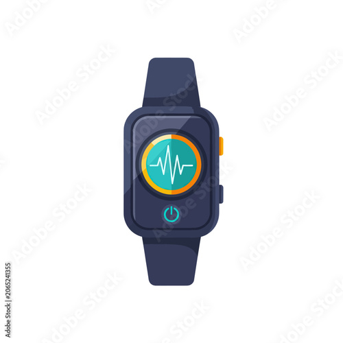 Smartwatch with heart rate monitor screen.