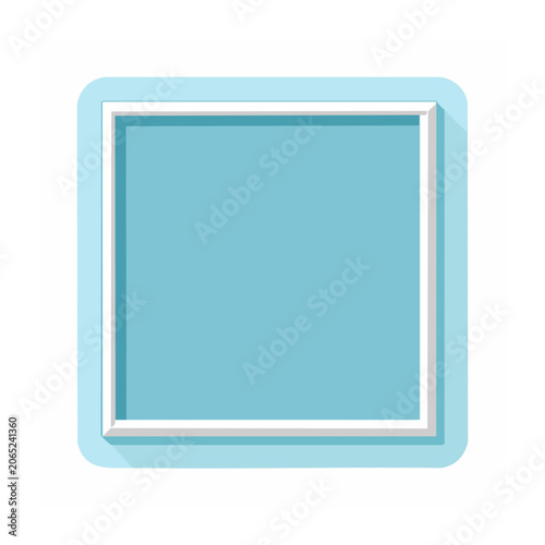 Light blue square frame icon with white border