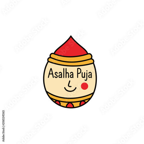 Smiling Asalha Puja decorative object.