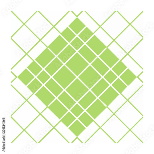 Light Green Diamond Geometric Pattern