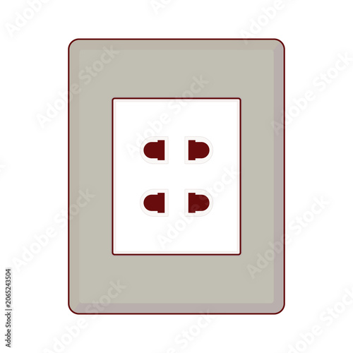 Electrical Outlet with Multiple Sockets illustration cartoon cute