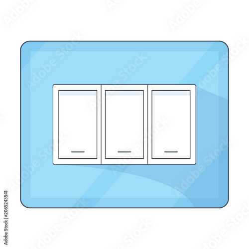 Blue Triple Light Switch Panel illustration cartoon cute