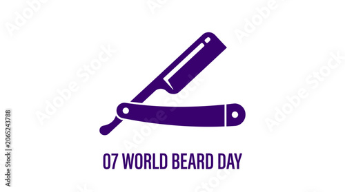 Classic Straight Razor Illustration for World Beard Day Celebration