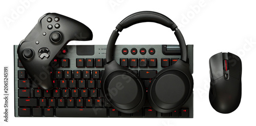 Gaming Controller And Headset Isolated Transparent Background