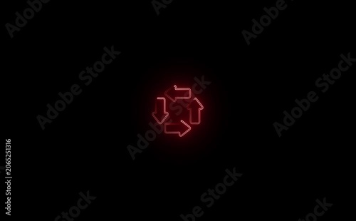 arrow pointing center with alpha channel. Animation of the pointer in the video frame. 4k video