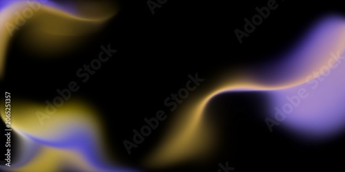 Foto Flowing Abstract Gradient Shapes with Purple and Golden Glow