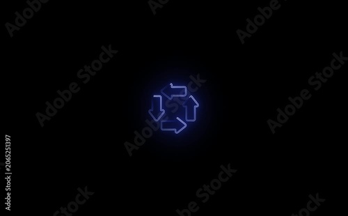 arrow pointing center with alpha channel. Animation of the pointer in the video frame. 4k video