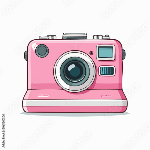 Pink Digital Camera Illustration