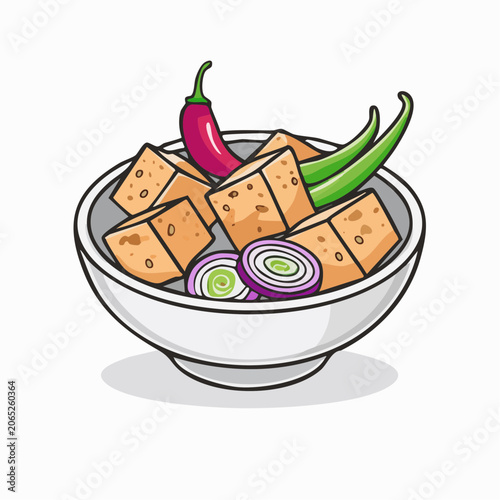 Tofu Dish with Chili and Onion