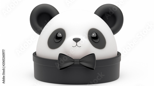 Panda bear head isolated on white background