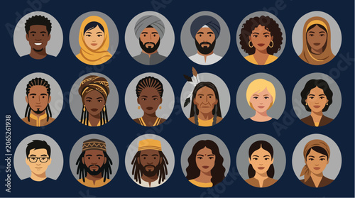 Diverse Group of People Faces 1.