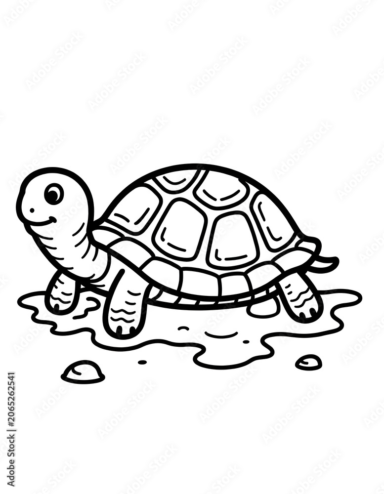 Fototapeta premium Cute Turtle Coloring Page for Children