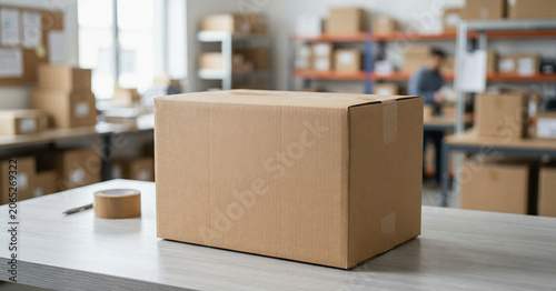 Delivery Box Mockup with Blank Shipping Package and Professional Commercial Presentation for Ecommerce Logistics Branding Packaging Design and Retail Fulfillment