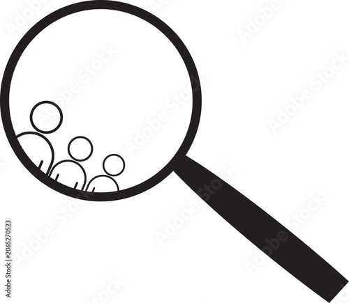 magnifying glass on team