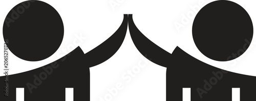 Successful business collaboration thin line icon