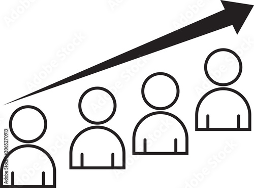Teamwork and management line icons vector