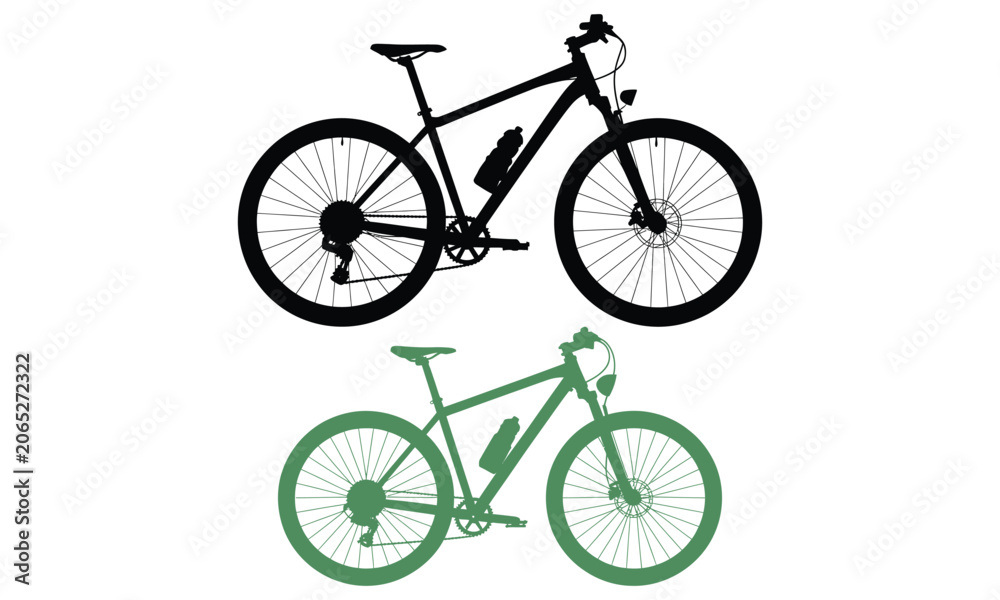 Fototapeta premium Mountain bicycle icon set isolated on white background for cycling and transport concept