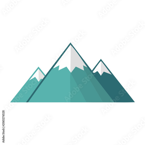 Flat design mountain range vector illustration