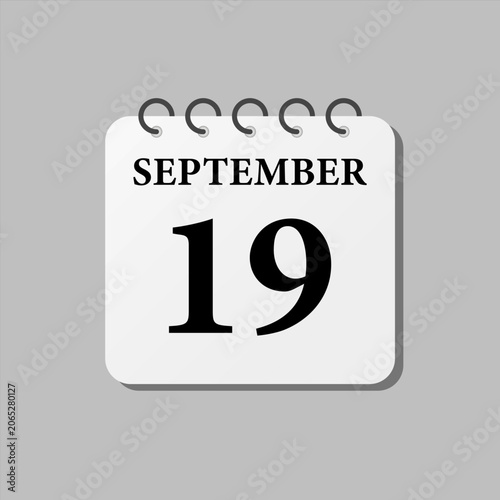 Icon page calendar day - 19 September
