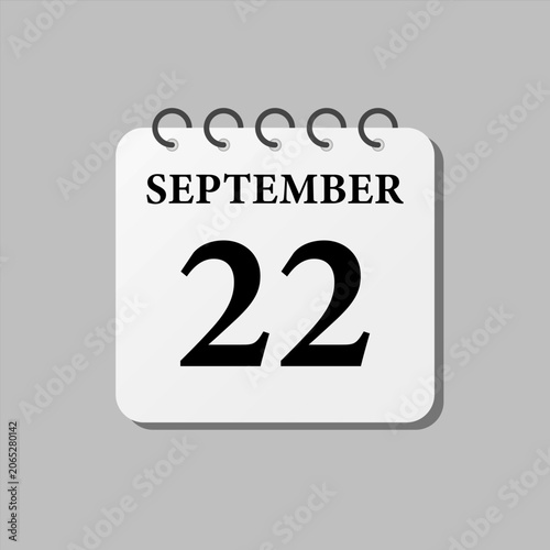 Icon page calendar day - 22 September