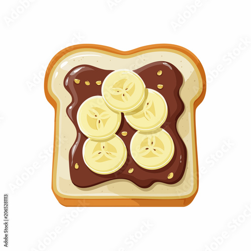 Toast with Chocolate Spread and Banana Slices