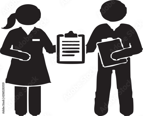 Konstfotografi Hospital shift handover process Silhouette icon