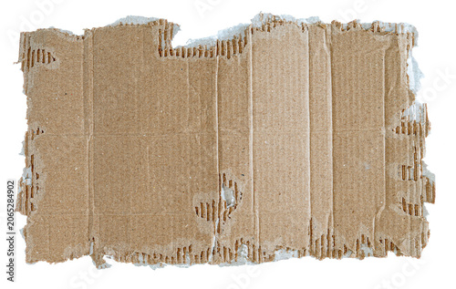 Brown Cardboard Paper piece isolated on white background	