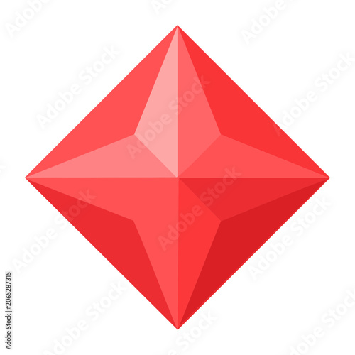 Red geometric diamond shape vector